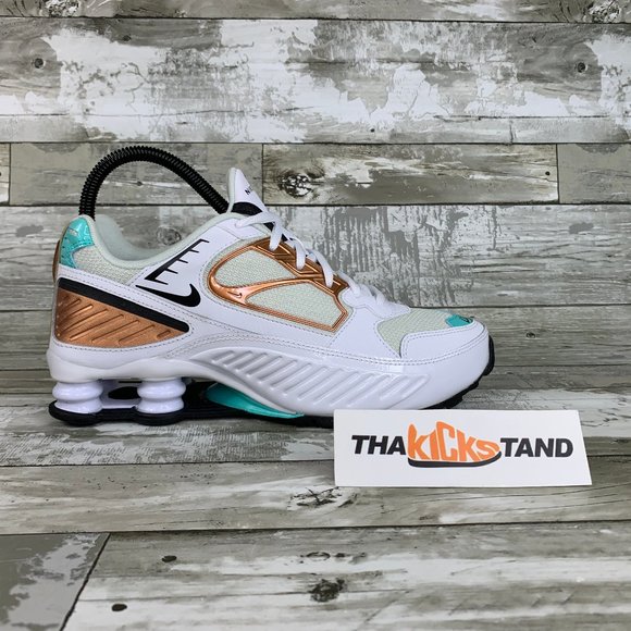 Nike Shoes - Nike Shox Enigma White Black Spruce Aura
